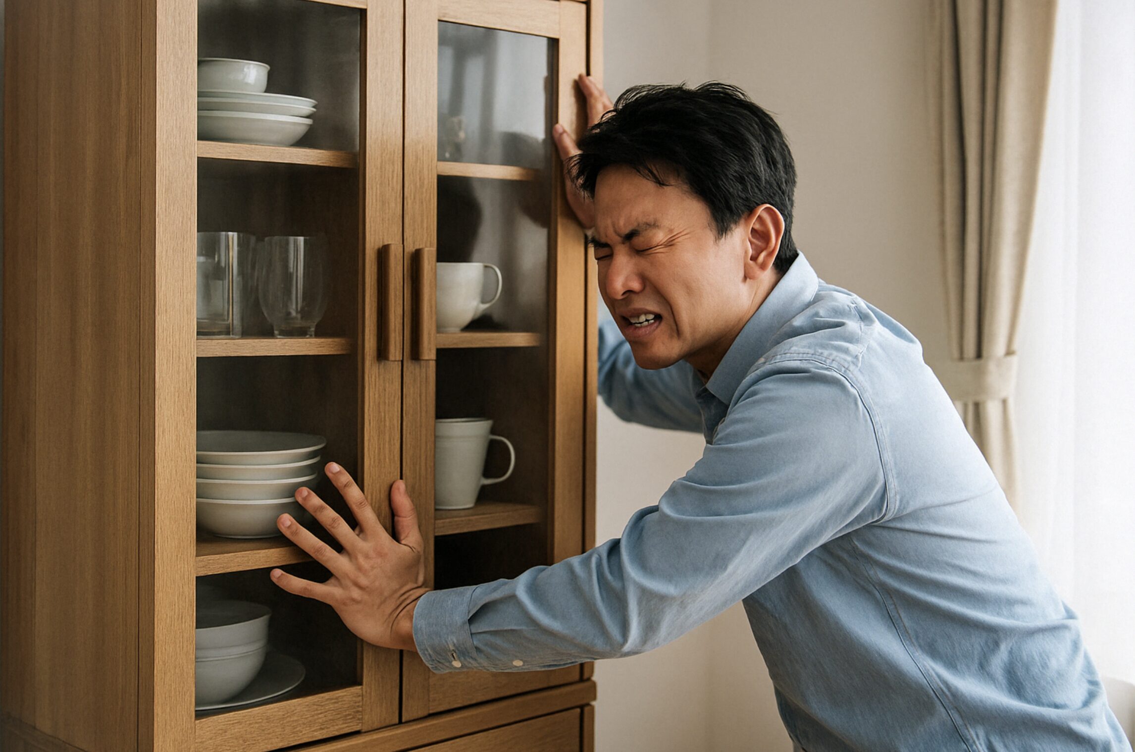 地震に強い家へ！食器棚の飛び出し防止はニトリが便利