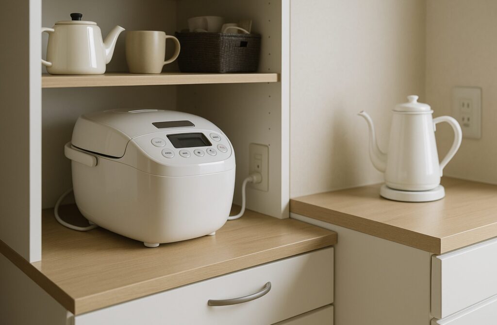 炊飯器置き場の活用アイデア。スライドはいらない？