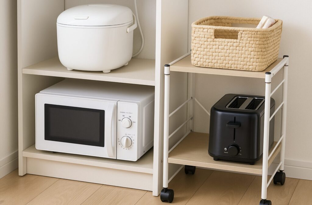食器棚に炊飯器スライドはいらない！ニトリで揃える便利アイテム