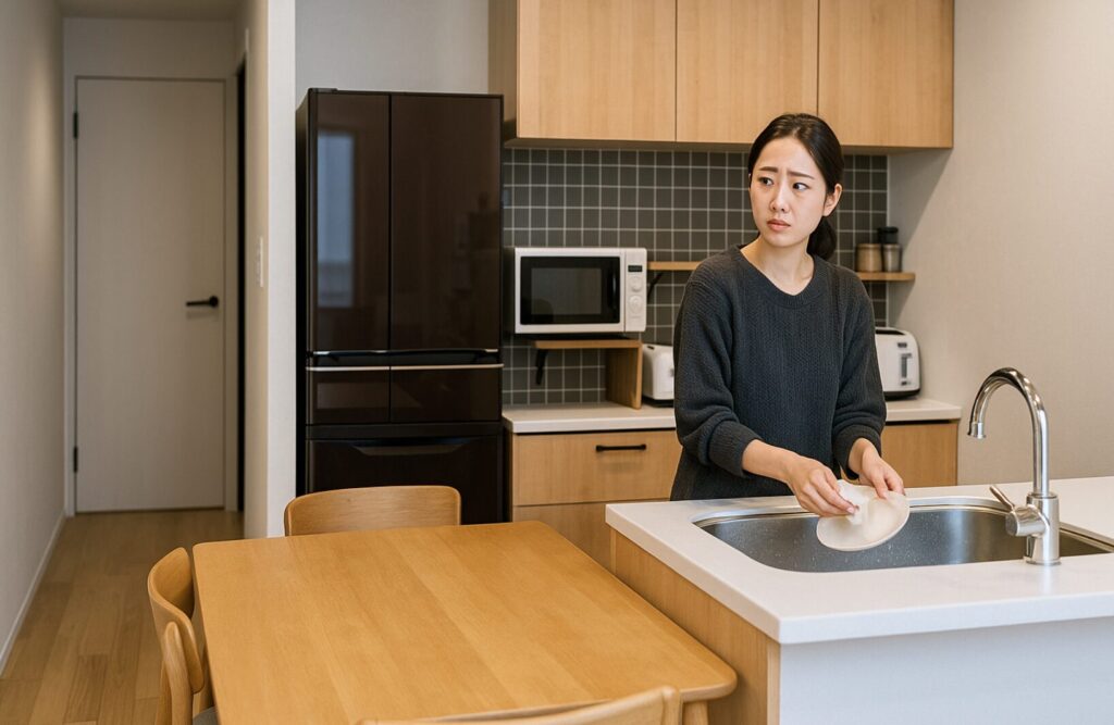 キッチンとダイニングが横並びで後悔。狭い空間では不向き?