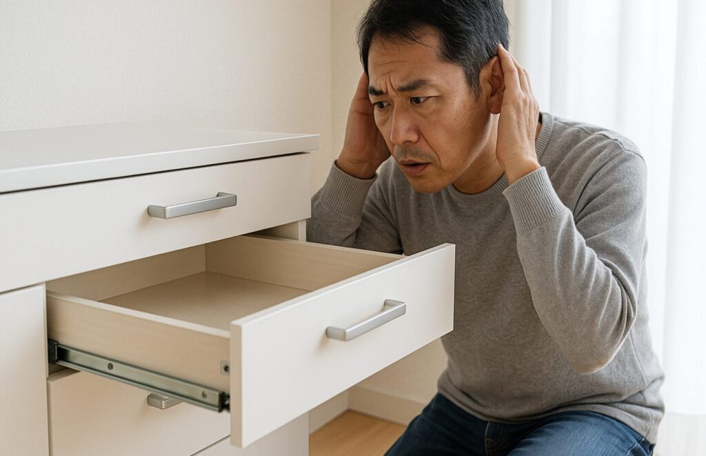 タカラスタンダードキッチンの引き出しレールの外し方。引き出しが閉まらない!壊れたときの対処法