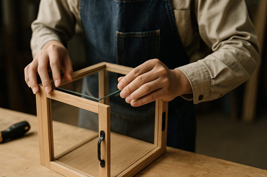扉付き食器棚、ガラス扉のDIYは難しい?面倒を避ける方法