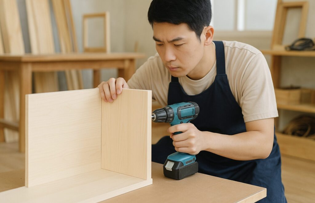 扉付き食器棚、DIYキットで初心者も安心