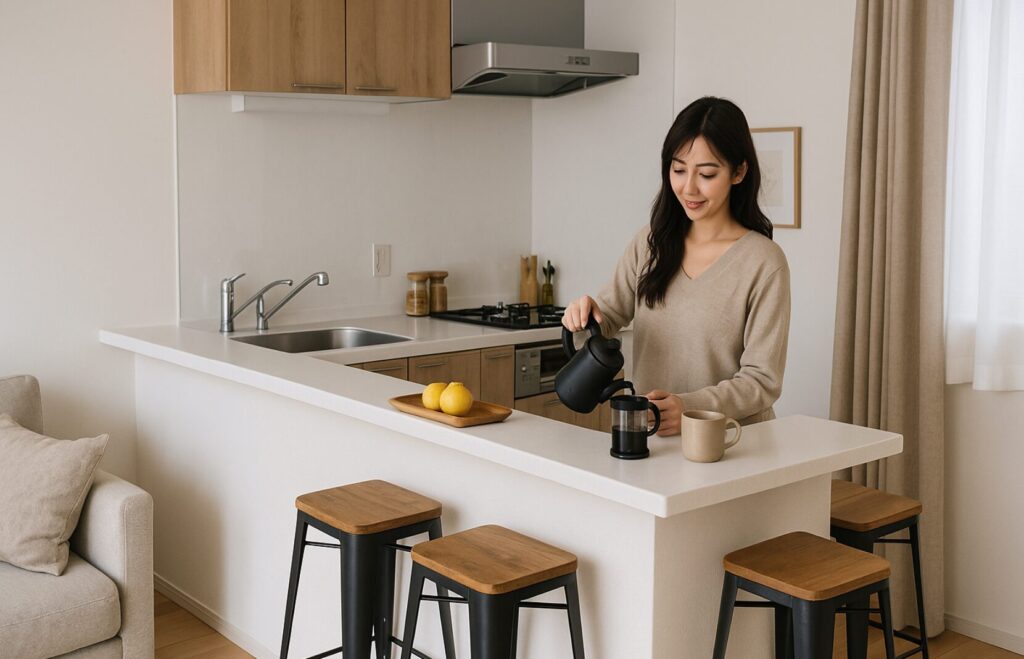 一人暮らしの狭い賃貸に合うカウンターキッチンレイアウト