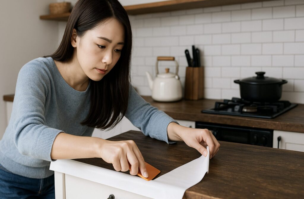 白塗装DIYでキッチンカウンターの色を変えたい。賃貸でカウンターの色を変えたい時の工夫
