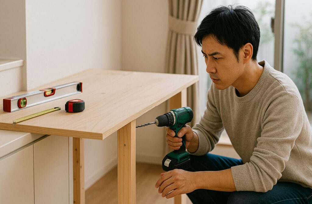 賃貸のキッチンカウンターの天板を広げる。リメイクシートのすすめ。拡張や延長してDIYで広げる