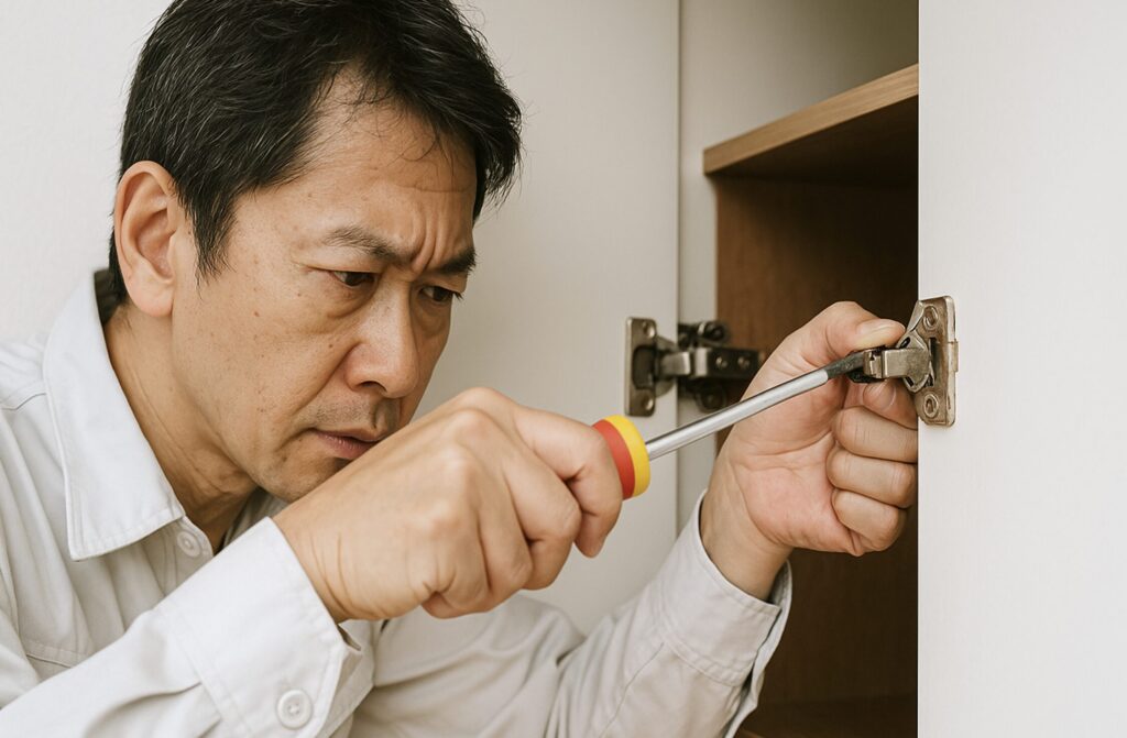 食器棚の蝶番、扉の金具交換の基本ステップ