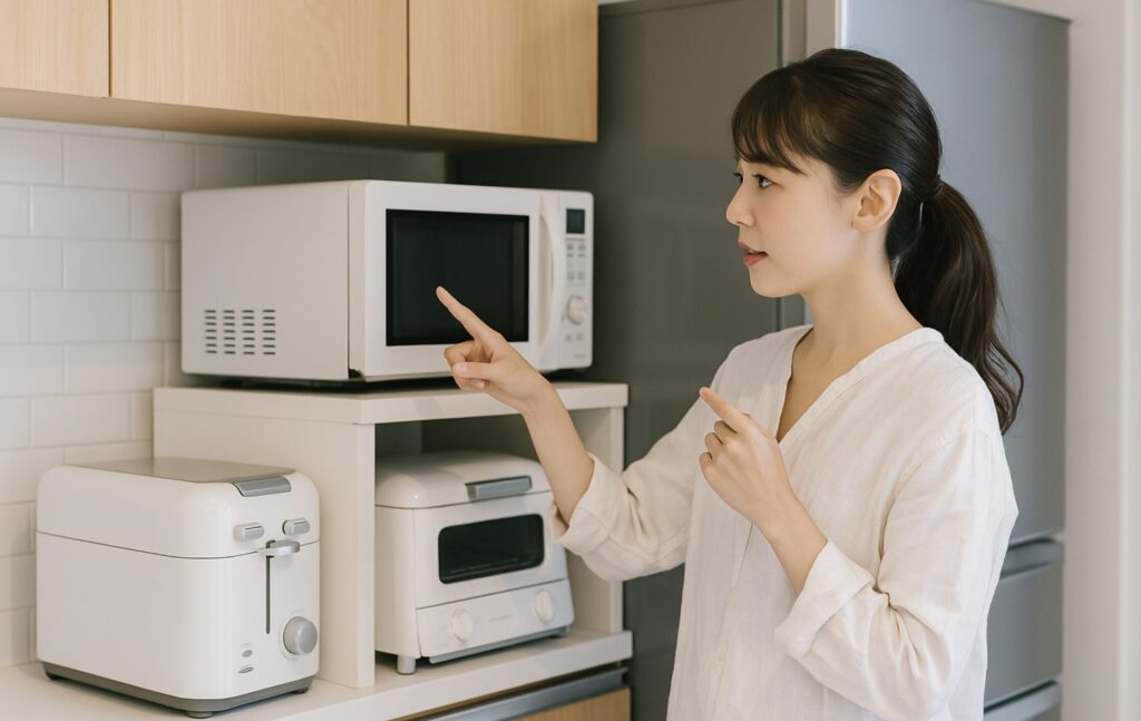 カップボードより冷蔵庫が飛び出るのを揃える。家電配置の基本ルールとは？