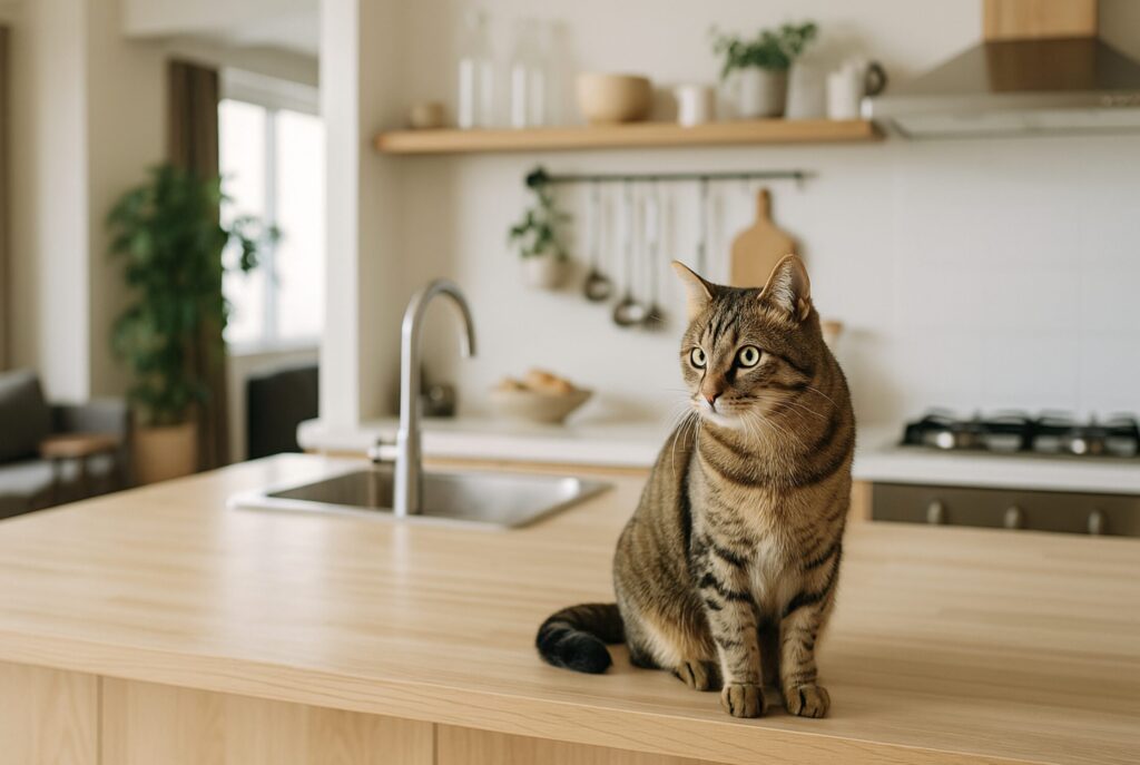 キッチンカウンターの猫対策DIY。シンク周りの猫対策ポイント