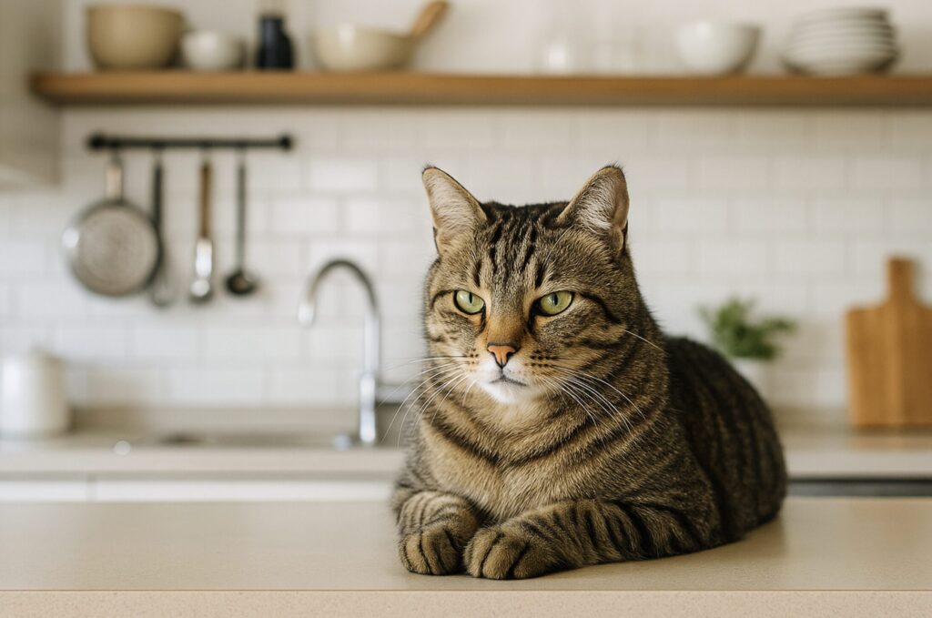 カウンターキッチンの猫対策はDIYで