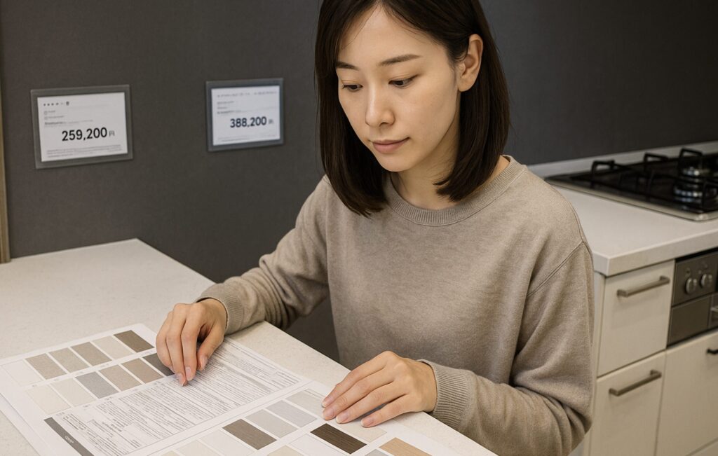 リクシルのカップボード、値段や後付け費用は。リシェルとシエラの価格比較