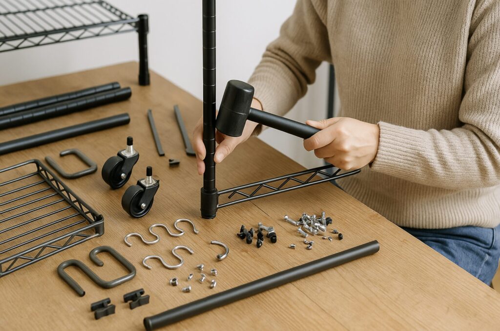 メタルラック（スチールラック）の棚を自作で増やす。棚増設を支えるDIYパーツ