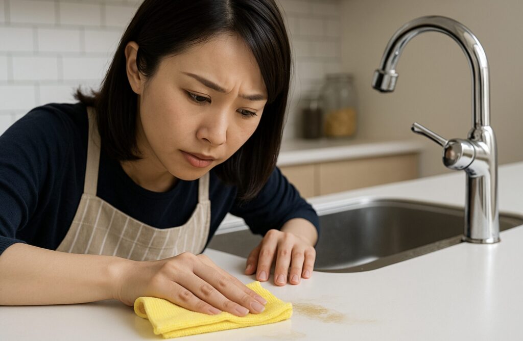 人工大理石キッチンの10年後は？汚れが目立つ場所と掃除の工夫