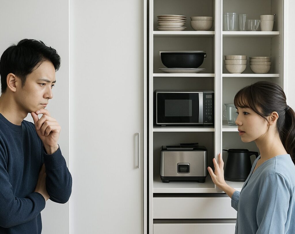 家電を隠せるキッチンボードのすすめ。隠せることのメリットやデメリットは?